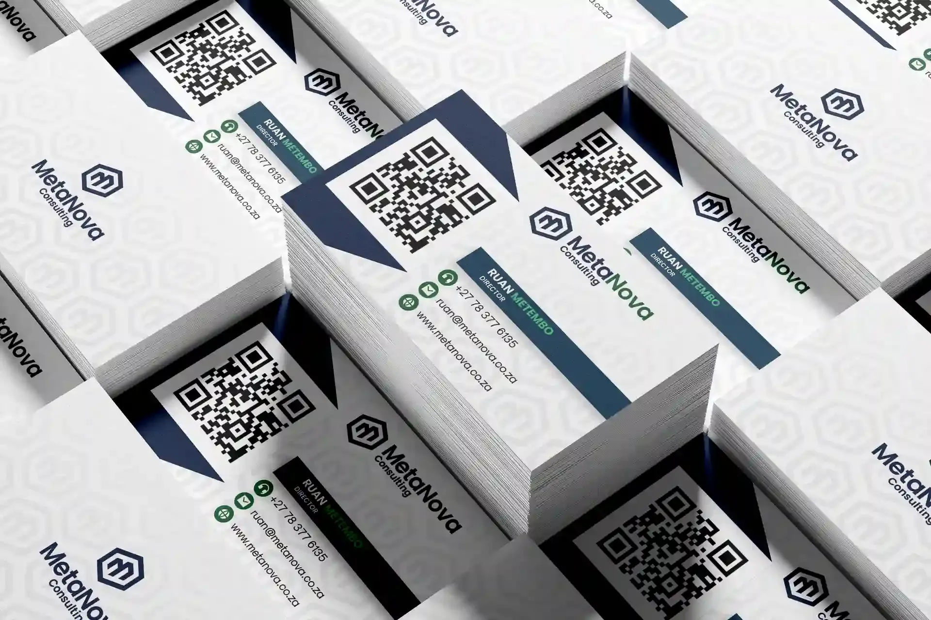 MetaNova futuristic business card design